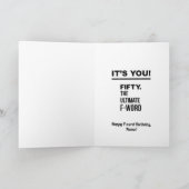 WTF、50、50おもしろい番目の誕生日・カード カード (内部)