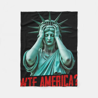 Wtf America Statue Of Liberty Anti-trump Political フリースブランケット