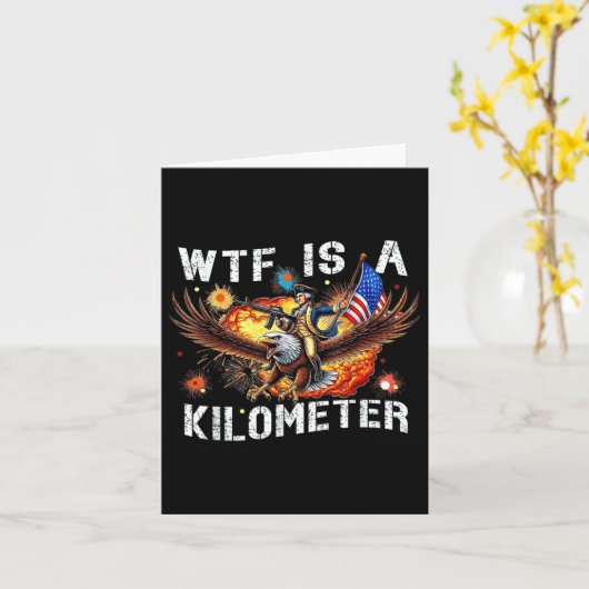 Wtf Is A Kilometer Funny George Washington Riding  カード (黄色い花)