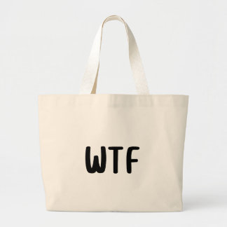 WTF Minimalist Funny Aesthetic Canvas ラージトートバッグ