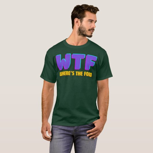WTF Whereshe Food retro Tシャツ (正面フル)