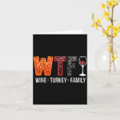 Wtf Wine Turkey Family Funny Thanksgiving  カード (黄色い花)