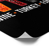 Wtf Wine Turkey Family Funny Thanksgiving  ポスター (角)