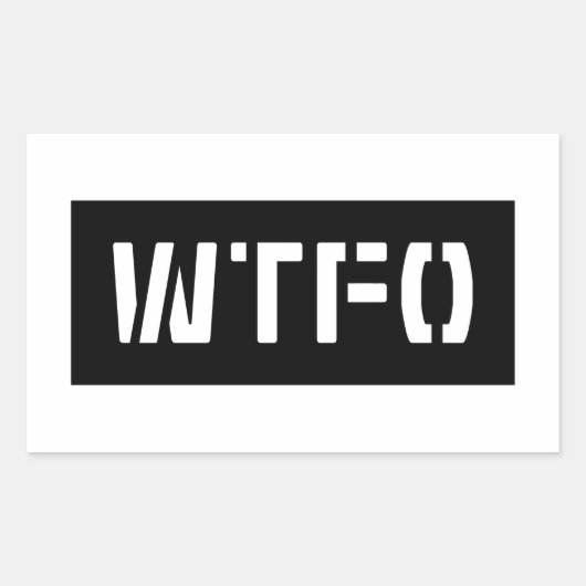 WTFO 長方形シール (正面)