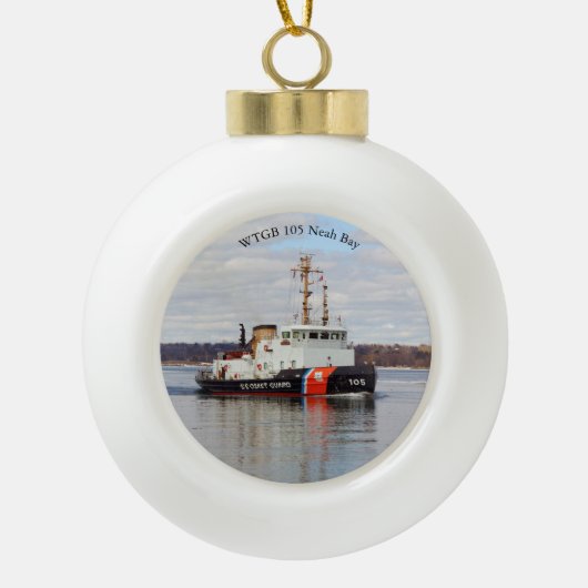 WTGB 105 Neah Bayボールまたはスノーフレークオーナメント セラミックボールオーナメント (正面)