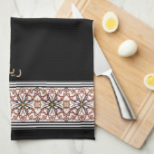 Wudu Black Arab Pattern Your Own Text Wudhu Towel キッチンタオル (四つ折り)