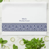 Wudu Blue & White Floral Border Personalised Wudhu キッチンタオル (折り畳み)