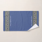 Wudu Turkish Floral Border Blue Personalized Wudhu ハンドタオル (ハンドタオル)