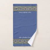 Wudu Turkish Floral Border Blue Personalized Wudhu ハンドタオル (ハンドタオル)