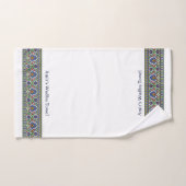 Wudu Turkish Floral Border White Customized Wudhu ハンドタオル (ハンドタオル)