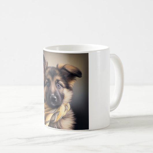 Wuffles The German Shepardクラシックマグカップ, 325 ml コーヒーマグカップ (正面右)