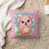 Wuffooのシェリー かわいいトロピカルアイランドの仔犬 クッション (ブランケット)