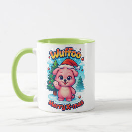 Wuffooのシェリー メリークリスマス かわいい3D ホリデー マグカップ