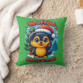 Wuffooのモリーのクリスマスおめでとう かわいい 3D ホリデー クッション (ブランケット)