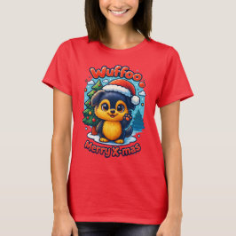 Wuffooのモリーのクリスマスおめでとう かわいい 3D ホリデー Tシャツ