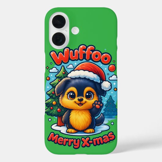 Wuffooのモリー メリークリスマス かわいい3D ホリデー Case-Mate iPhoneケース (裏面)