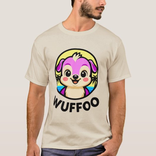 Wuffooアドベンチャーズ かわいいカワイイ子犬アニメロゴ tシャツ (正面)