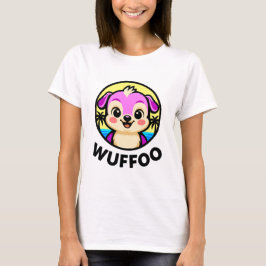 Wuffooアドベンチャー かわいいカワイイ子犬アニメロゴ tシャツ