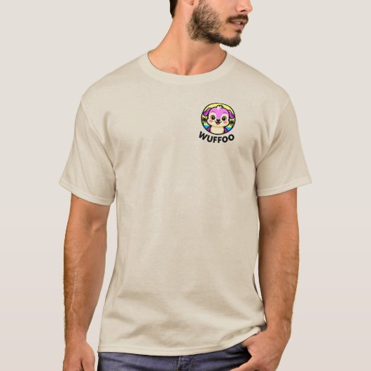 Wuffoo+アドベンチャー かわいい+かわいい+子犬 アニメロゴ tシャツ (正面)