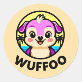 Wuffoo Adventures Cute Kawaii Puppy animation  ラウンドシール