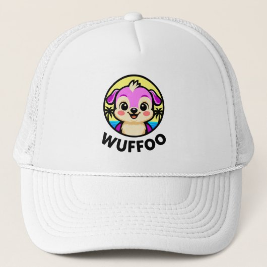 Wuffoo Adventures Cute Kawaii Puppy animation logo キャップ (正面)