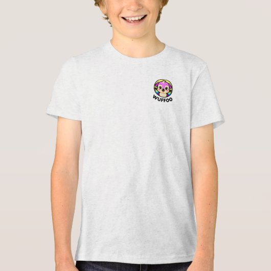 Wuffoo Adventures Cute Kawaii Puppy animation logo トライブレンドＴシャツ (正面)