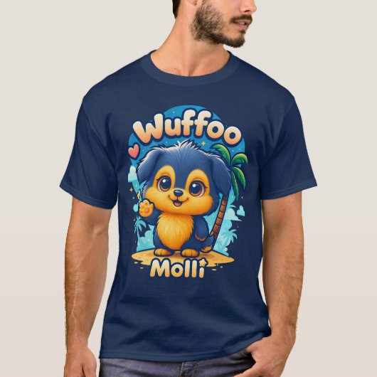 Wuffoo Molli かわいい くまちゃん プードル 南国 tee Tシャツ (正面)