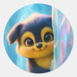 Wuffoo Molli Cute Kawaii Puppy Ice cave ラウンドシール