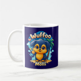 Wuffoo Molli Cute Kawaii Puppy Tropical Island  コーヒーマグカップ
