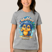 Wuffoo Molli Cute Kawaii Puppy Tropical Island  トライブレンドＴシャツ (正面)