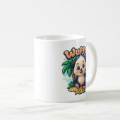 Wuffoo Poppi Cute Kawaii Puppy Tropical Island コーヒーマグカップ (正面右)