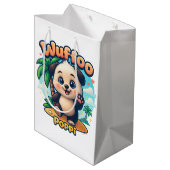 Wuffoo Poppi Cute Kawaii Puppy Tropical Island ミディアムペーパーバッグ (裏面アングル)