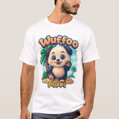 Wuffoo Poppi Cute Kawaii Puppy Tropical Island Tシャツ (正面)
