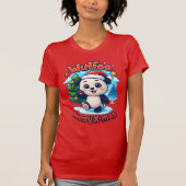 Wuffoo Poppi Merry X-mas Kawaii 3D Holiday Tシャツ (正面)