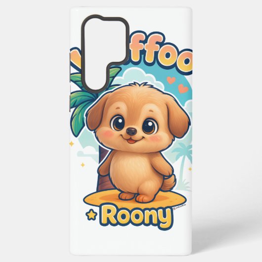 Wuffoo Roony Cute Kawaii Puppy Tropical Island  Samsung Galaxyケース (裏面)