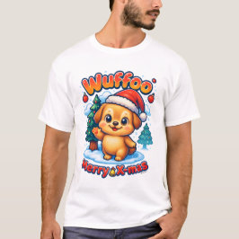 Wuffoo Roony Merry X-mas Kawaii 3D Holiday Tシャツ