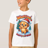Wuffoo Roony Merry X-mas Kawaii 3D Holiday Tシャツ (正面)