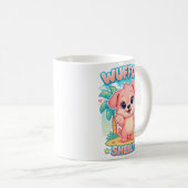 Wuffoo Shelly Kawaii Puppy Tropical Island コーヒーマグカップ (正面右)