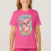 Wuffoo Shelly Kawaii Puppy Tropical Island Tシャツ (正面)