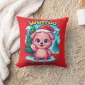 Wuffoo Shelly Merry X-mas Kawaii 3D Holiday クッション (ブランケット)