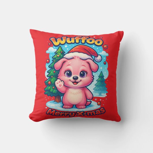 Wuffoo Shelly Merry X-mas Kawaii 3D Holiday クッション (正面)