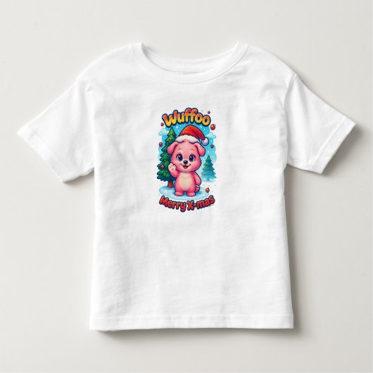 Wuffoo Shelly Merry X-mas Kawaii 3D Holiday トドラーTシャツ (正面)