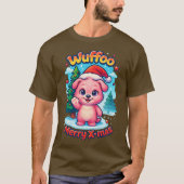 Wuffoo Shelly Merry X-mas Kawaii 3D Holiday Tシャツ (正面)