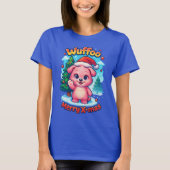 Wuffoo Shelly Merry X-mas Kawaii 3D Holiday Tシャツ (正面)