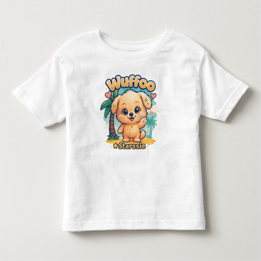 Wuffoo Starssie Kawaii Puppy Tropical Island トドラーTシャツ (正面)