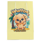 Wuffoo Starssie Kawaii Puppy Tropical Island ミディアムペーパーバッグ (裏面)