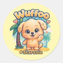 Wuffoo Starssie Kawaii Puppy Tropical Island ラウンドシール
