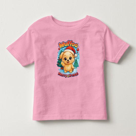 Wuffoo Starssie Merry X-mas Kawaii 3D Holida トドラーTシャツ (正面)