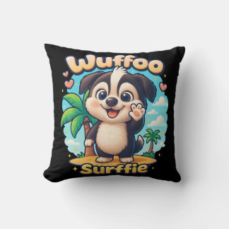 Wuffoo Surffie かわいいトロピカルアイランドの仔犬 クッション