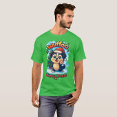 Wuffoo Surffie メリークリスマス かわいい 3D ホリデー Tシャツ (正面フル)